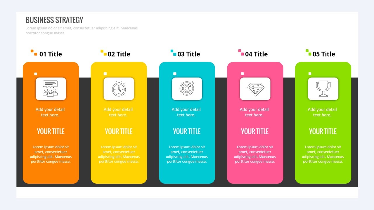 Create 5 Options Simple Business Infographic Slide in PowerPoint - YouTube