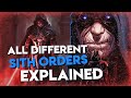 Why Each Sith Order was so Different to the Last
