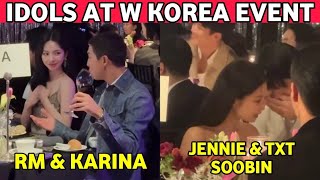 Bts Rm & Aespa Karina Video Going Viral Jennie Interact With Txt Soobin Idols At W Korea Event 2023