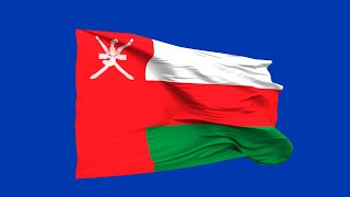 Oman flag blue screen | green screen | chroma key (FREE USE)