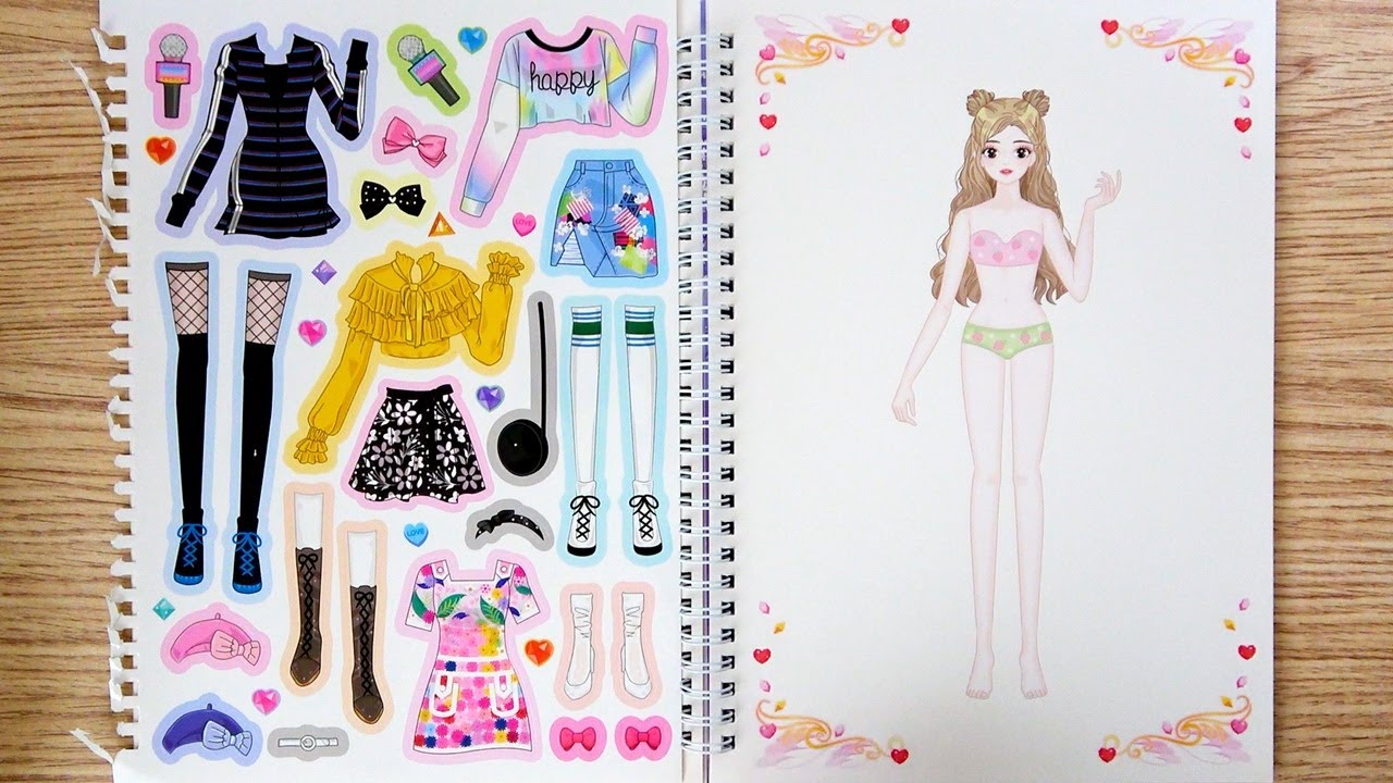 [ASMR Play] 탑 아이돌 디자이너 드레스업 옷입히기북 꾸미기 놀이 | Top Idol Designer Dress-Up Book Play