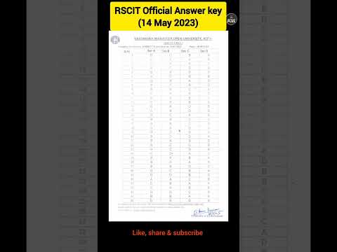 RSCIT OFFICIAL ANSWER