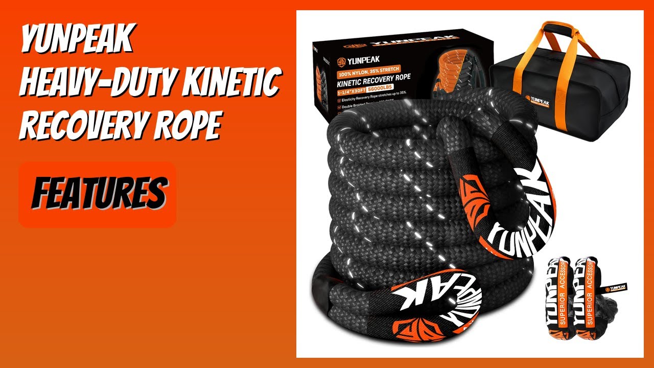 REVIEW (2026): YUNPEAK Heavy-Duty Kinetic Recovery Rope. Features