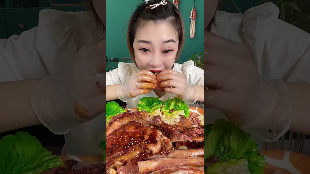 ASMR Spicy Noodle @Roasted Shrimps Food Eating @a cookies fortune 