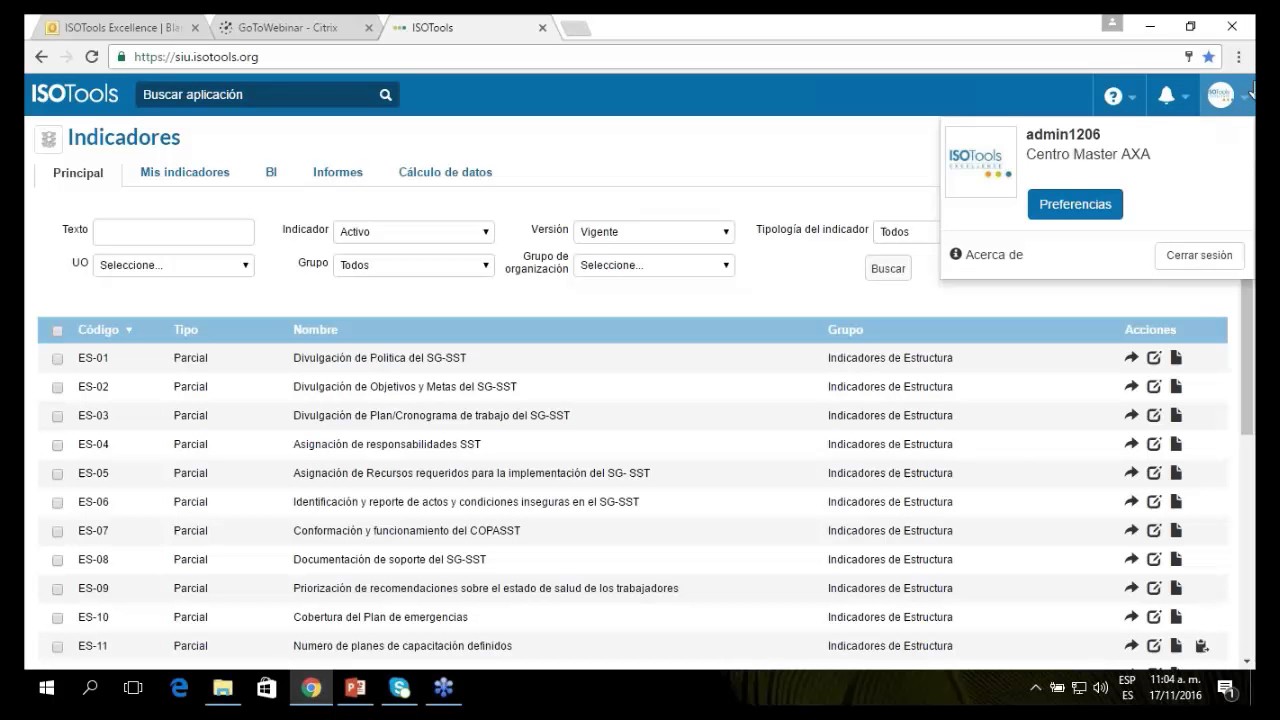 Webinar ISOTools. Las mediciones del Sistema de Gestión de Seguridad y Salud en el Trabajo II