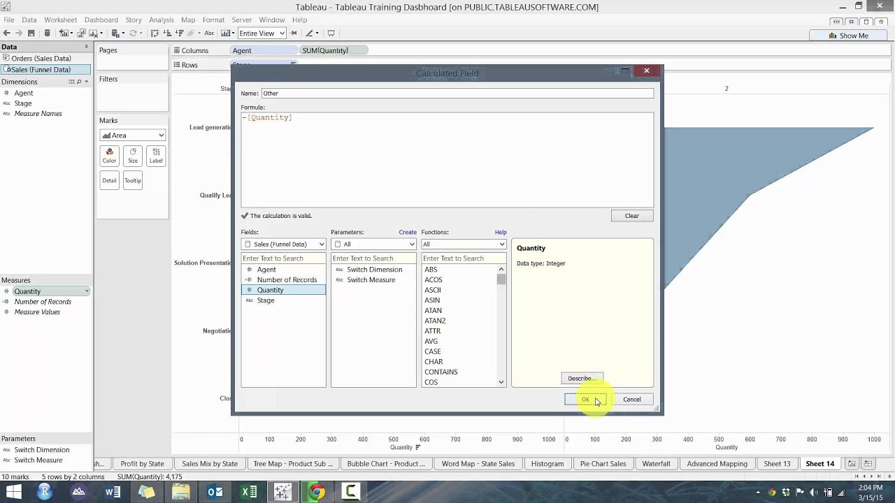 Tableau Funnel Chart Multiple Measures