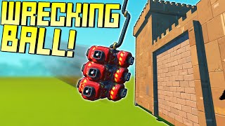 Explosive Wrecking Ball VS Cardboard Buildings Challenge! - Scrap Mechanic Multiplayer Monday