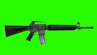 rifle M16 green screen free royalty footage