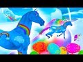 Rainbow Race, Color Changing Horses & Surprise Eggs ! Star Stable Online Let's Play Video Game