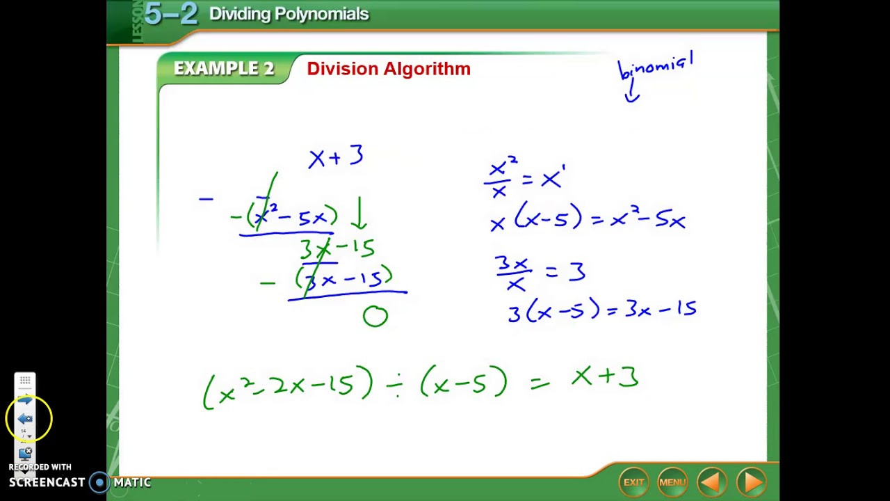 5.2 - Dividing Polynomials - YouTube