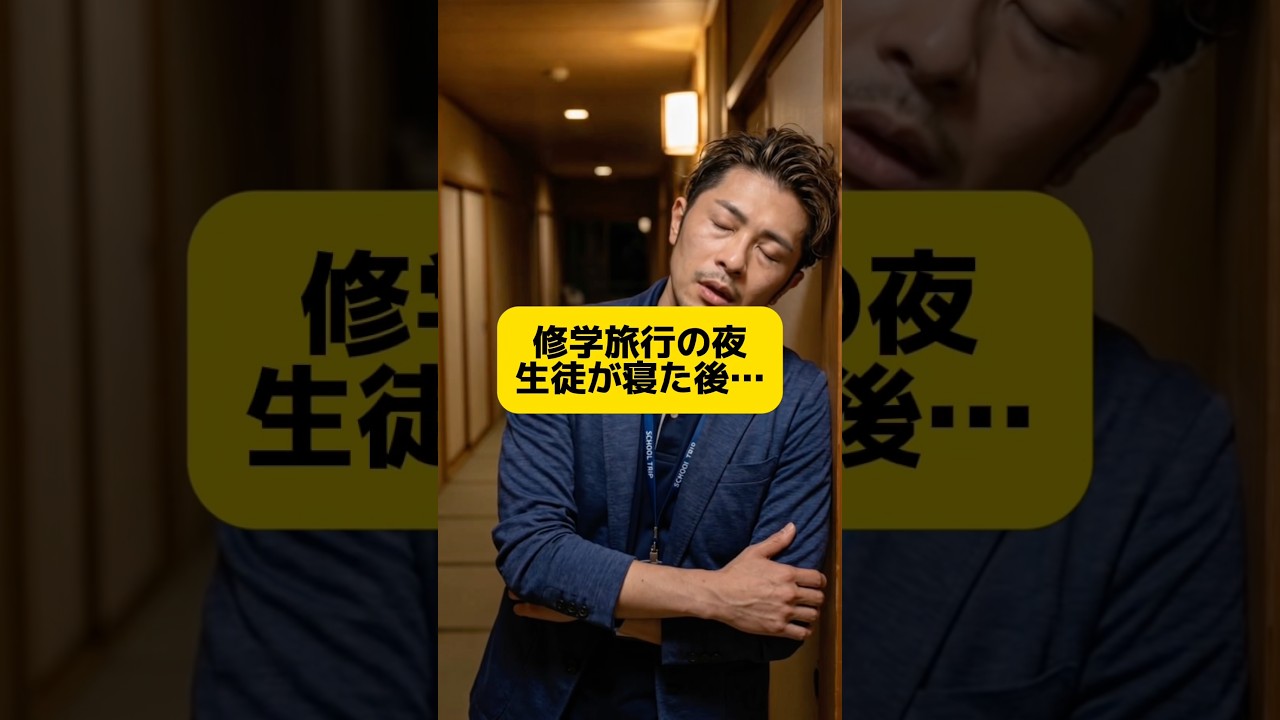 ロングも観てね👇先生が修学旅行の夜コッソリやってること🤫 #元教師 #先生 #修学旅行