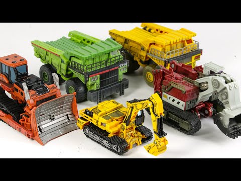 Видео: Transformers Constructicon Payload Demolisher Long Haul Rampage Scrapmetal Construction Robot Toys