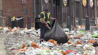 Clean up operation begins as Leeds fans leave city centre a mess screenshot 3