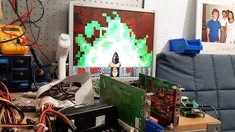 FastDoom dev build, mode 13h vs mode VBE2 (ATI Rage II PCI)