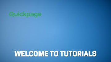 Quickpage welcome video