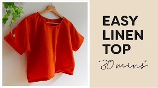 DIY Boxy Linen Top | Super Easy + Beginner Friendly Sewing Tutorial