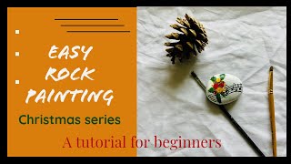 MUSIC NOTES CHRISTMAS ROCK PAINTING DIY Tutorial for beginners Acrylic painting Pebblesfry