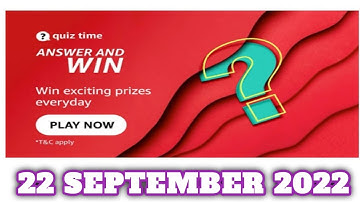 Amazon Funzone Quiz Answers Today |22 SEPTEMBER 2022 | Daily Quiz Time