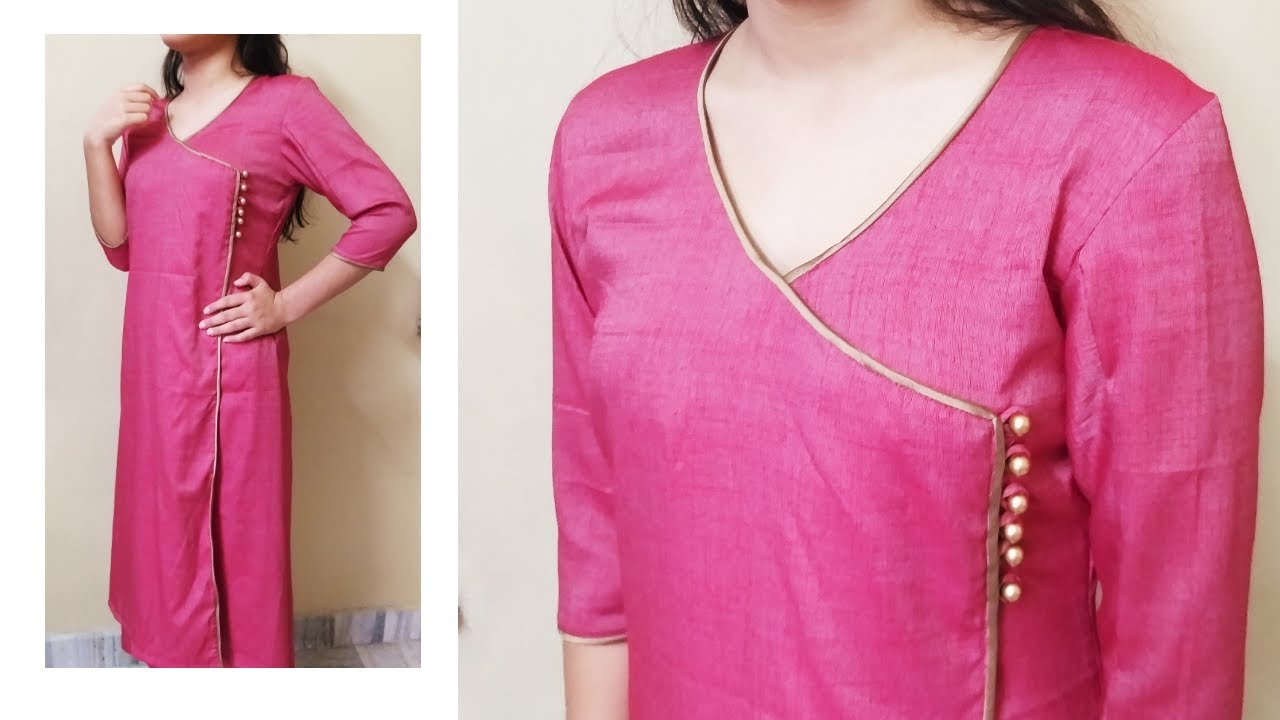 Discover 73+ angrakha kurti stitching
