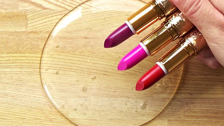 Slime Coloring with Makeup! Mixing 3 Lipsticks int...