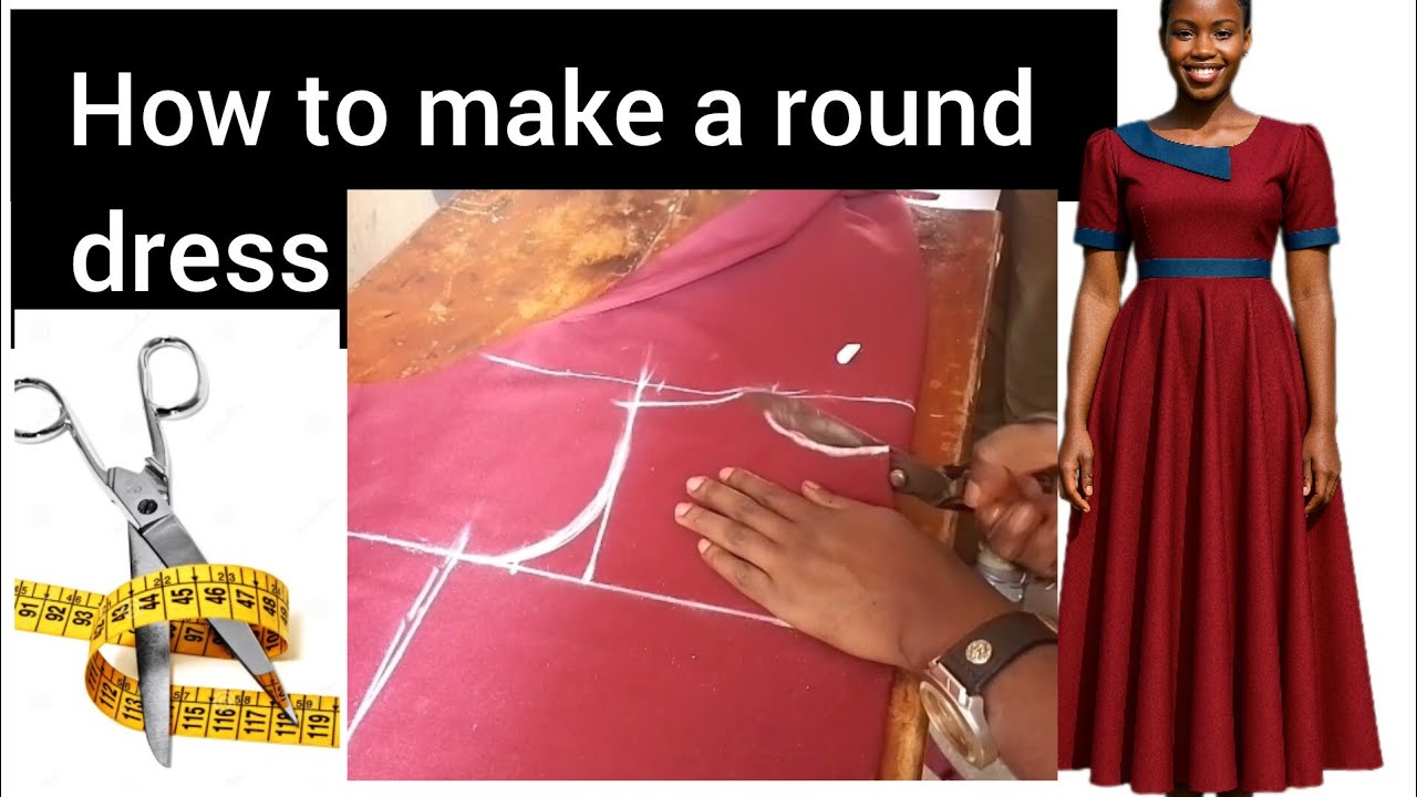 How to make a round dress | Measure, draft, and cut #lukfashiondesignershub #fashion #tailor #duet 