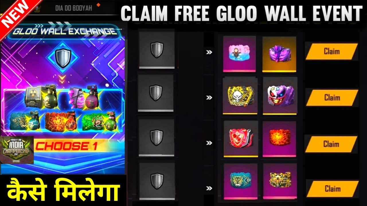 FREE FIRE NEW EVENT || HOW TO GET GLOO WALL SKIN IN FREE FIRE || GARENA