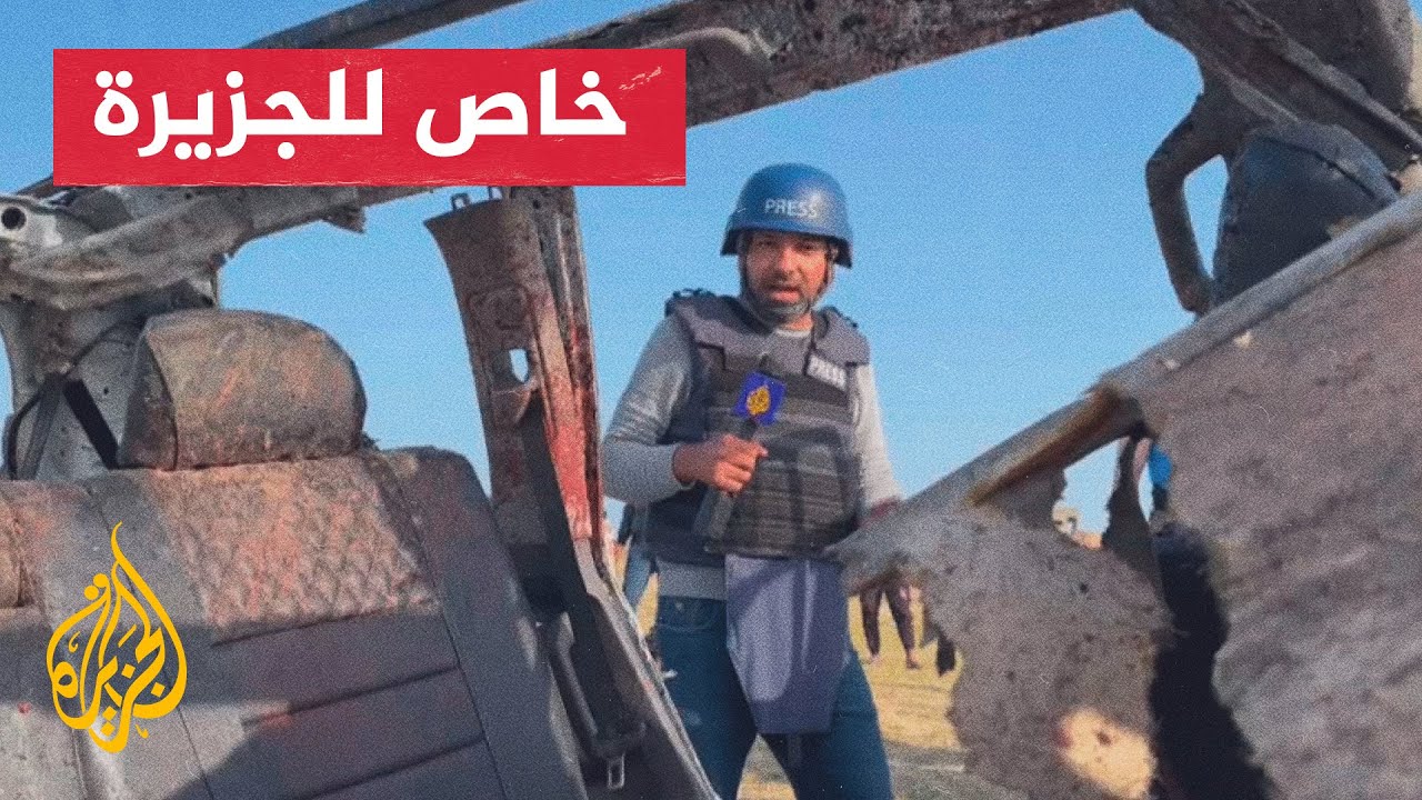 كاميرا الجزيرة ترصد آثار استهداف سيارات قوافل الإغاثة الأجنبية بدير البلح
