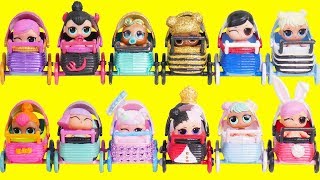 LOL Surprise Dolls Mix Custom Strollers with Lil Sister Fuzzy Pets | Toy Egg Videos screenshot 4