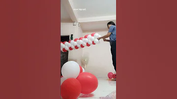||Marriage Anniversary Special Balloon Decoration Ideas At Home || #shorts  #balloondecorationideas