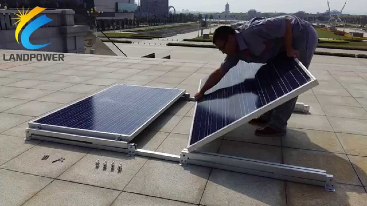陸屋根用バラスト式太陽光発電架台：横置きバラスト式架台 - YouTube