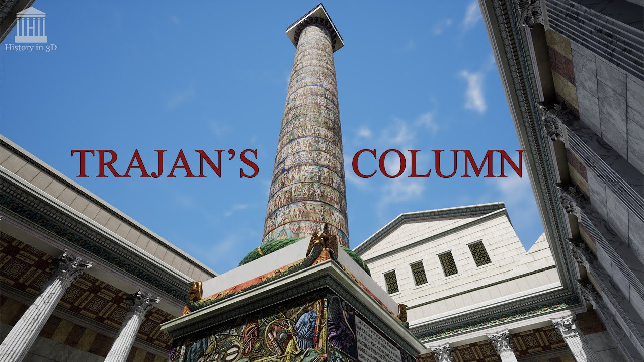 HISTORY IN 3D - ANCIENT ROME 320 AD - Trajan's column FULL-PAINTED - 3D reconstruction