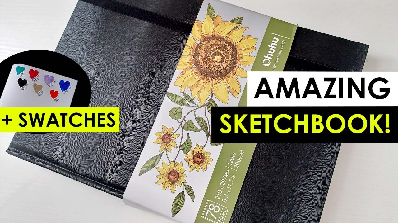 Unboxing & SWATCHES  Ohuhu Marker Pen Sketchbook A4 