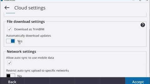 3. Trimble Access Data Sync - General Sync Settings