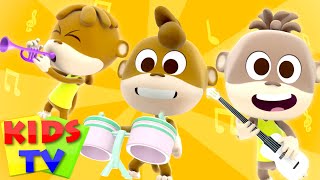 monkeys party nursery rhymes kids songs funny cartoon animals sing and dance kids tv