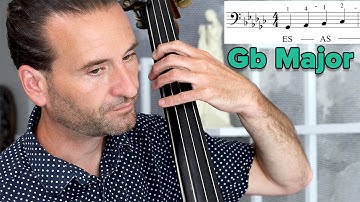 Gb major one octave scale for double bass