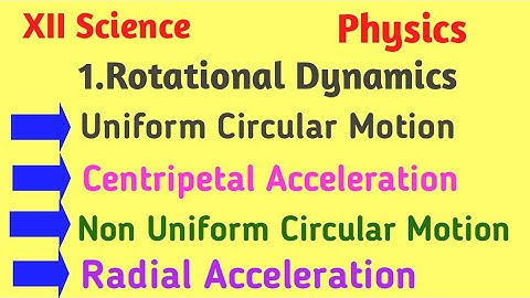 Rotation Dynamics | Uniform Circular Motion | Non Uniform Motion