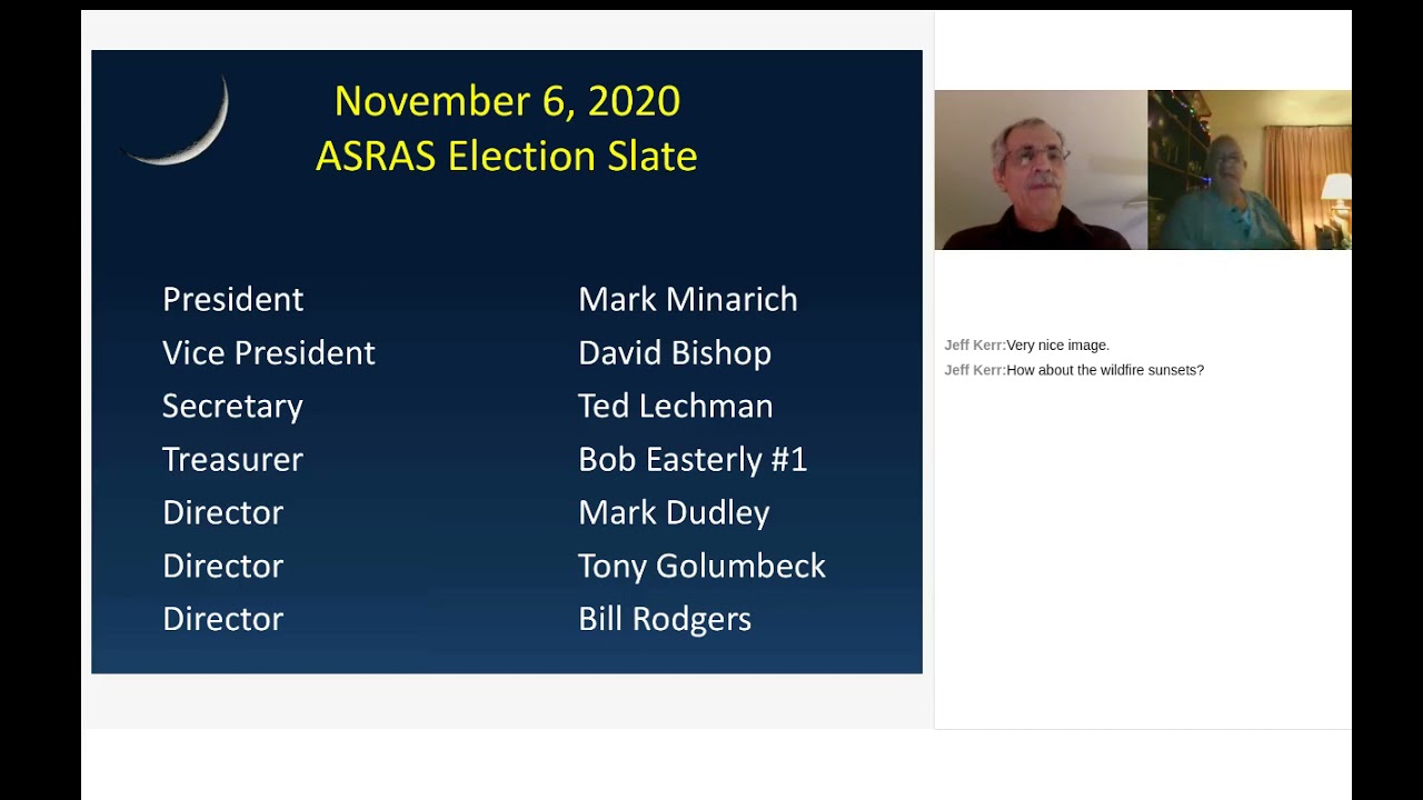 ASRAS October 2 2020 Virtual Meeting