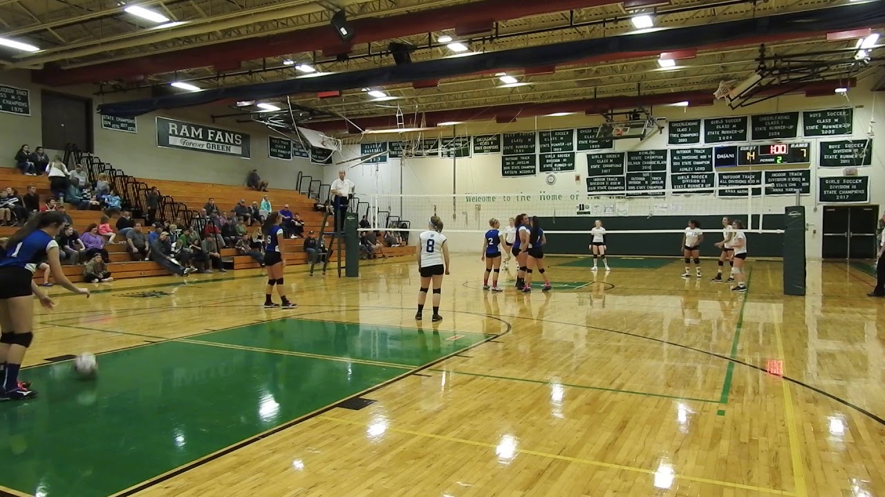 2018.10.13 Epping Blue Devils Varsity Volleyball Game 2 vs Raymond WIN 25 8 YouTube