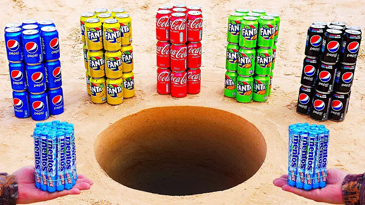 EXPERIMENT: Big Rainbow Toothpaste Eruption from Coca Cola, Pepsi, Fanta and Mentos