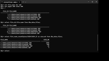 Oracle SQL basic command to check status, datafiles, tablespaces, redo, temp and undo files.