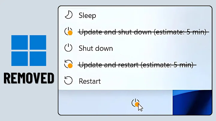 Remove "Update and Shut Down" & "Update and Restart" Option in Windows 11