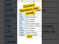 Convert Numbers Into Words Like A Pro !! Try This To Convert Numbers Into Words #shots #exceltips
