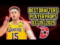 BEST 3 DRAFTERS NBA PLAYER PROPS AND BETS FOR 03/19/2025