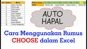 Cara Menggunakan Formula Rumus Choose pada Excel | Belajar Mudah Microsoft Excel