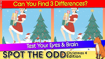 Brain break - CHRISTMAS 4 (205) | find 3 differences | How good are your eyes? Quiz Winter Games