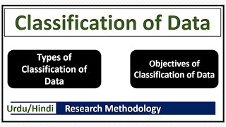 What is Classification of Data? Objectives of Classification of Data-Types of Classification of data