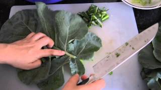 Garden To Chopstick: Kale, Broccoli Leaf And Mizuna With Wheat Berries Garden To Chopstick: Kale, Broccoli Leaf And Mizuna With Wheat Berries