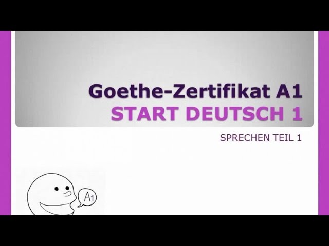 Goethe Zertifikat A1 Sprechen Teil 1 Youtube