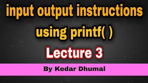 #lecture 3 Input Output instruction in #c_language. #c_language_tutorial. #printf() predefined funct