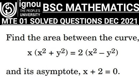 Bsc Mathematics | IGNOU | MTE 01 | DEC TEE 2021 | Q no 6 | Area between curve & it